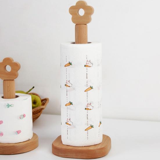 Paper Holder Flower Shape Top Eco-friendly Anti-Slip Standing Tissue Roll Paper Stand for Home