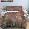 Geometric Mandala King Queen Duvet Cover Boho Ethnic Style Bedding Set for Teens Adults Mediterranean Soft Polyester Quilt Cover