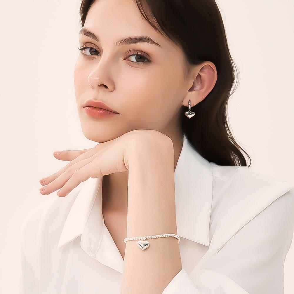 Westisland Silver Heart Chubby Bracelet_Ws0541440