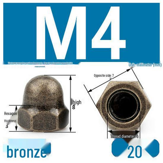 

Antique Bronze Dome-Shaped Nut Cap - M4~M8 Retro Round Head Screw Protector
