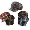 Korean Autumn And Winter Plaid Star Versatile Octagonal Hat Female British Retro Literary And Artistic Face Small Beret Painter Hat