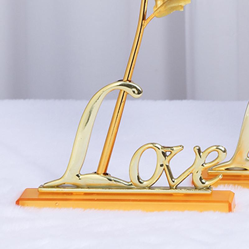 Caixa de Presente Flor Cravo Folha de Ouro - Rosa de Ouro 24K para o Dia dos Namorados Chinês