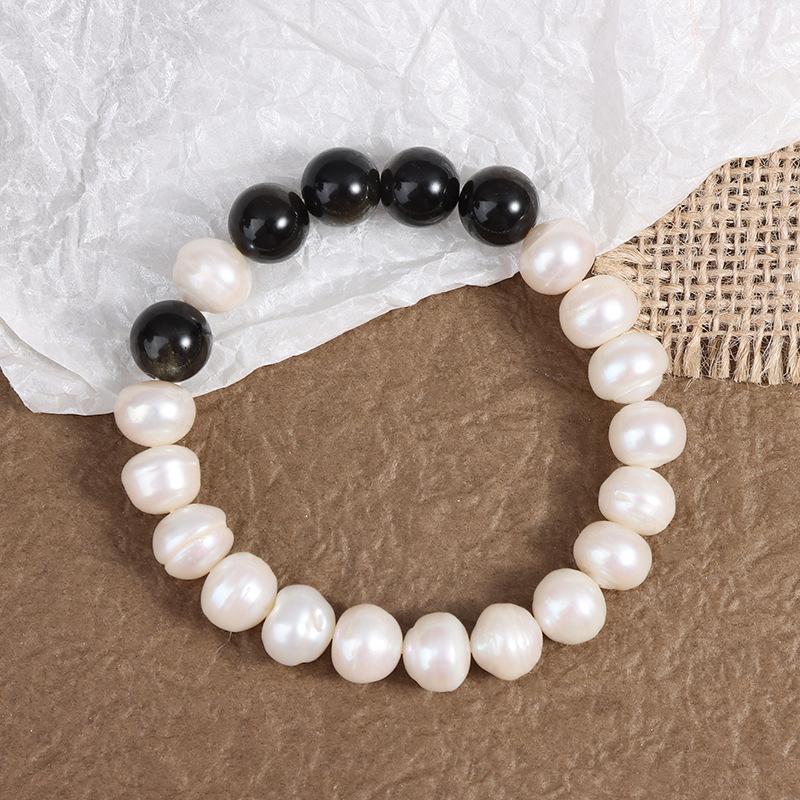Old Clam Thread Bracelet Agate Natural Pearl Bracelet White Simple Atmosphere