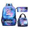 Animation Cartoon With Peripheral Printing Children'S Spine Backpack Set, Primary And Secondary School Student Leisure Schoolbag