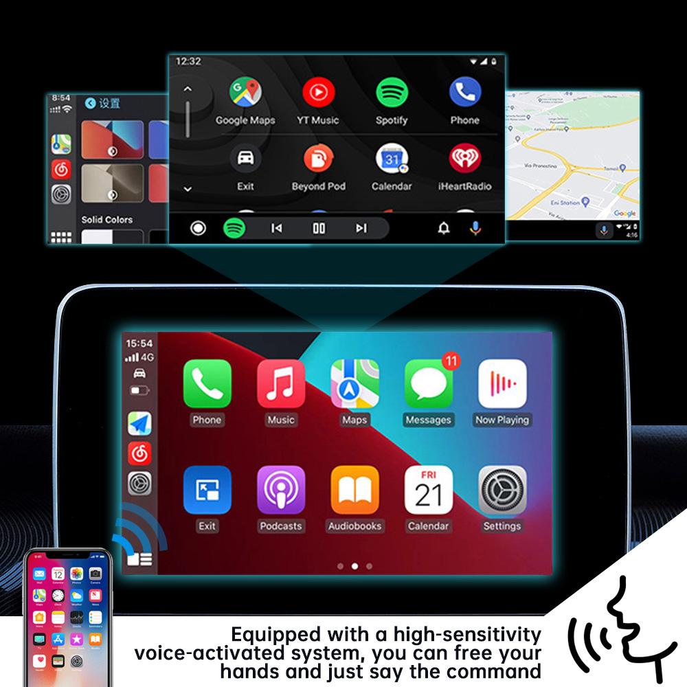 Universel CarPlay Adaptateur Sans 2in1 Mini Adaptateur Dongle Connexion Automatique Plug & Play Bluetooth WiFi Mini Box