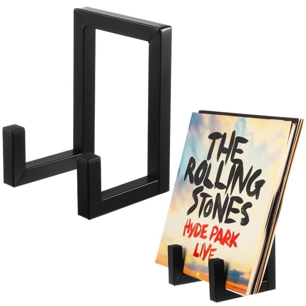 

Simple Assembly Small Vinyl record stand Black Metal Album Display Rack Home