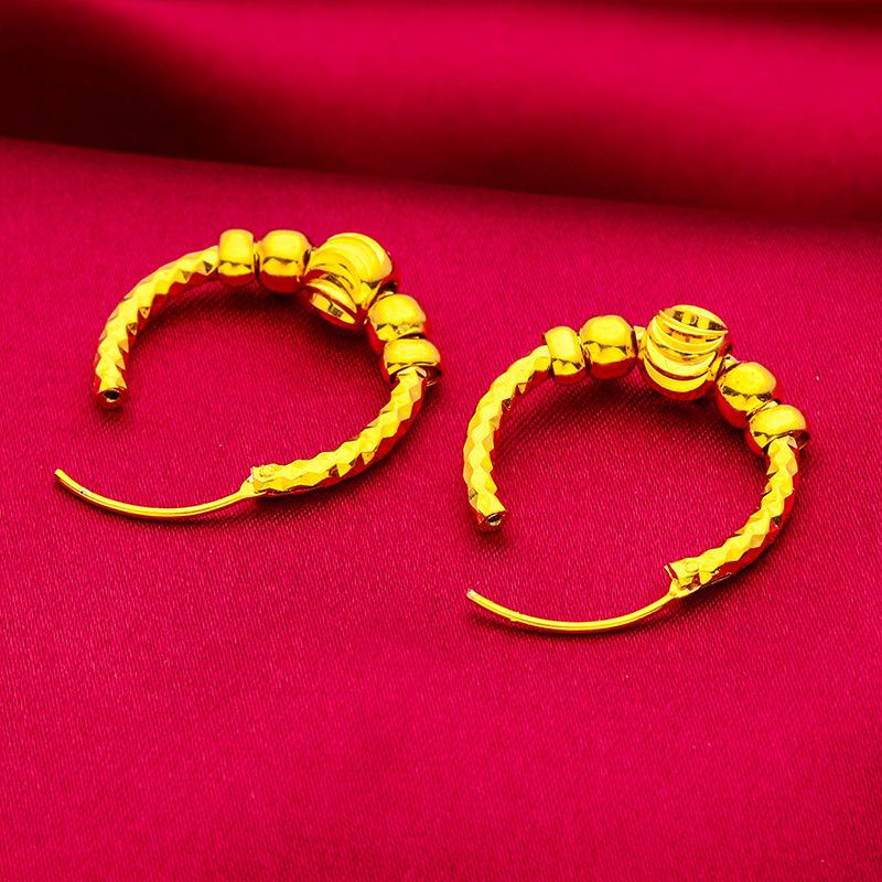 Gold Color Lucky Beads Earrings For Wome Wedding Birthday Ear Charms Fine Jewelry Gifts