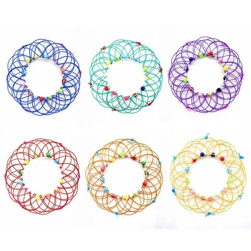 Magic Iron Ring Puzzle Toy Creative Mandala Flower Basket Decompression Fidget Toy Educational STEM Sensory Toys for Adults Kids