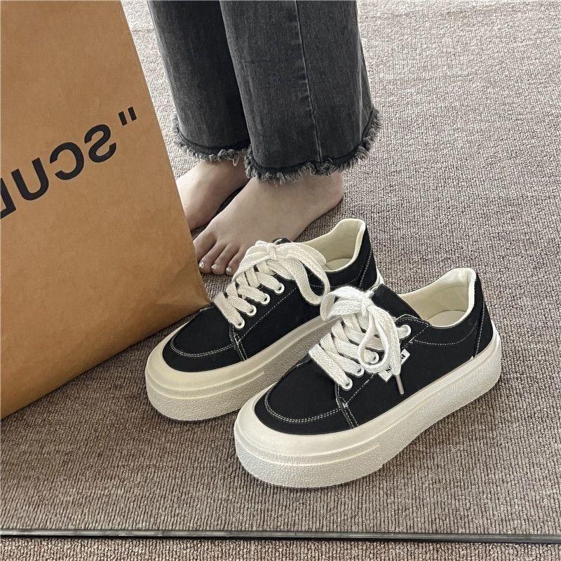 Burgundy canvas shoes summer new breathable student shoes casual board shoes campus