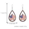 4th of July Decorations Clearance! Loopsun American Flag Pendant Drop, Sunflower Shape Boho Patriotic Earrings, Stars and Stripes Wood Heart Beaded