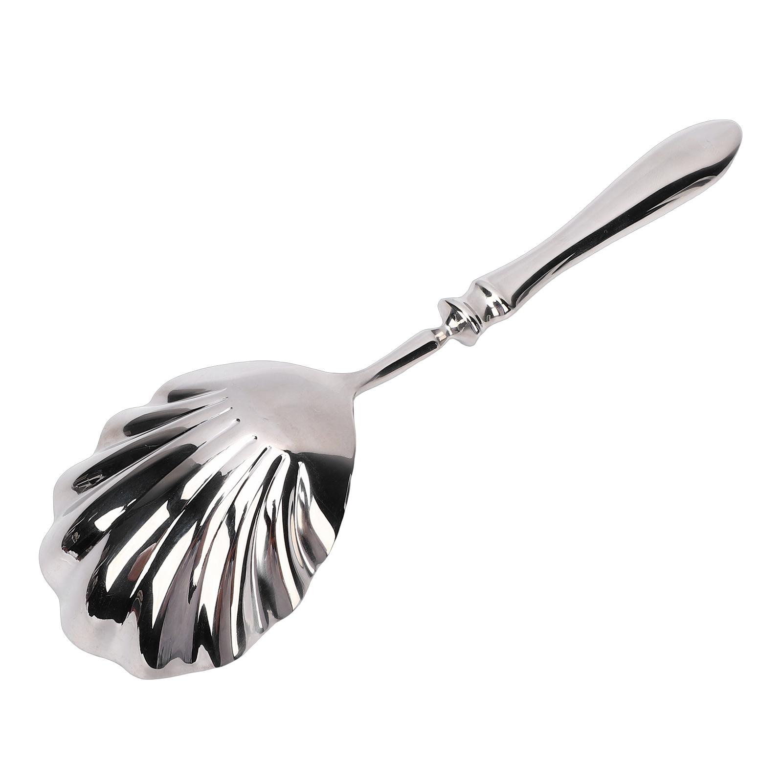 Shape Spoon Stainless Steel Serving Spoon with Ergonomic Handle for Dessert Cake Ice Cream