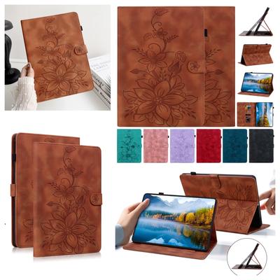 For Xiaomi Redmi Pad SE 8.7 (Models  220233L2G). PU Leather Exquisite Floral Embossed Design Tablet Case