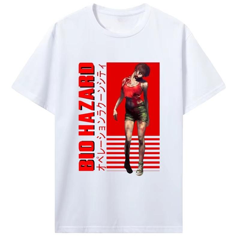 Biohazard T-Shirt Women  Basic TShirt Funny Design Residented Evil Zombie Game Streetwear Print Cotton Top Tees Summer Loose Tee
