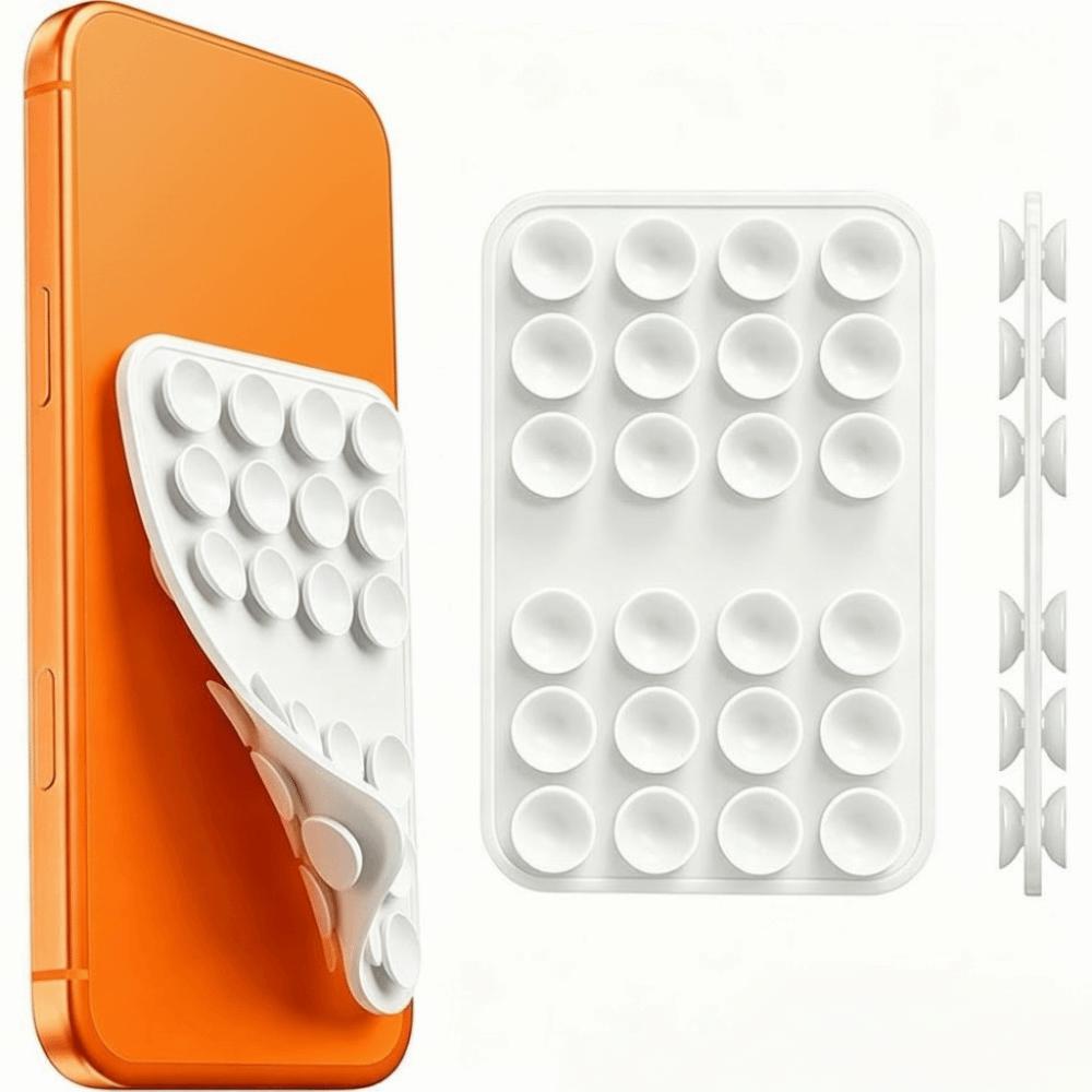 5pcs Square Phone Holder Mat Silicone Anti-Slip Phone Mount New Suction Cup Phone Holder Wall Mount