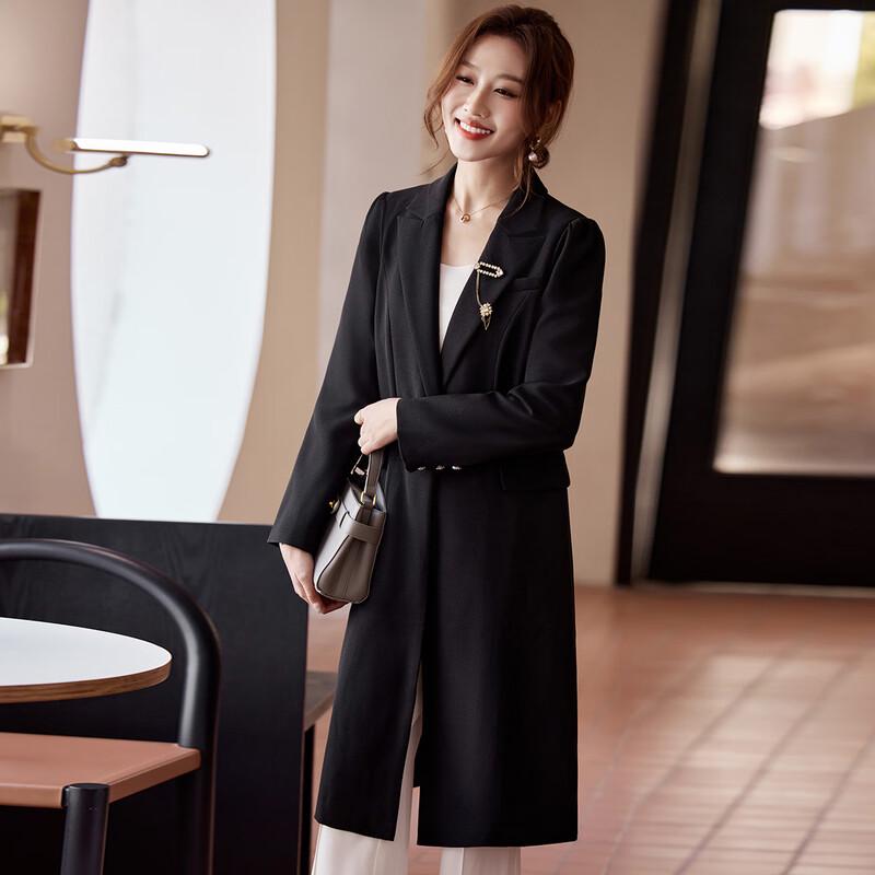 KAVON Women's Autumn/Winter Elegant Formal Trench Coat