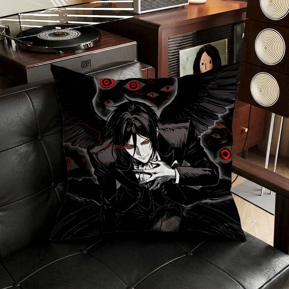 Anime Black Butler horror pillowcase casual style decoration suitable for home decoration (excluding pillow core)