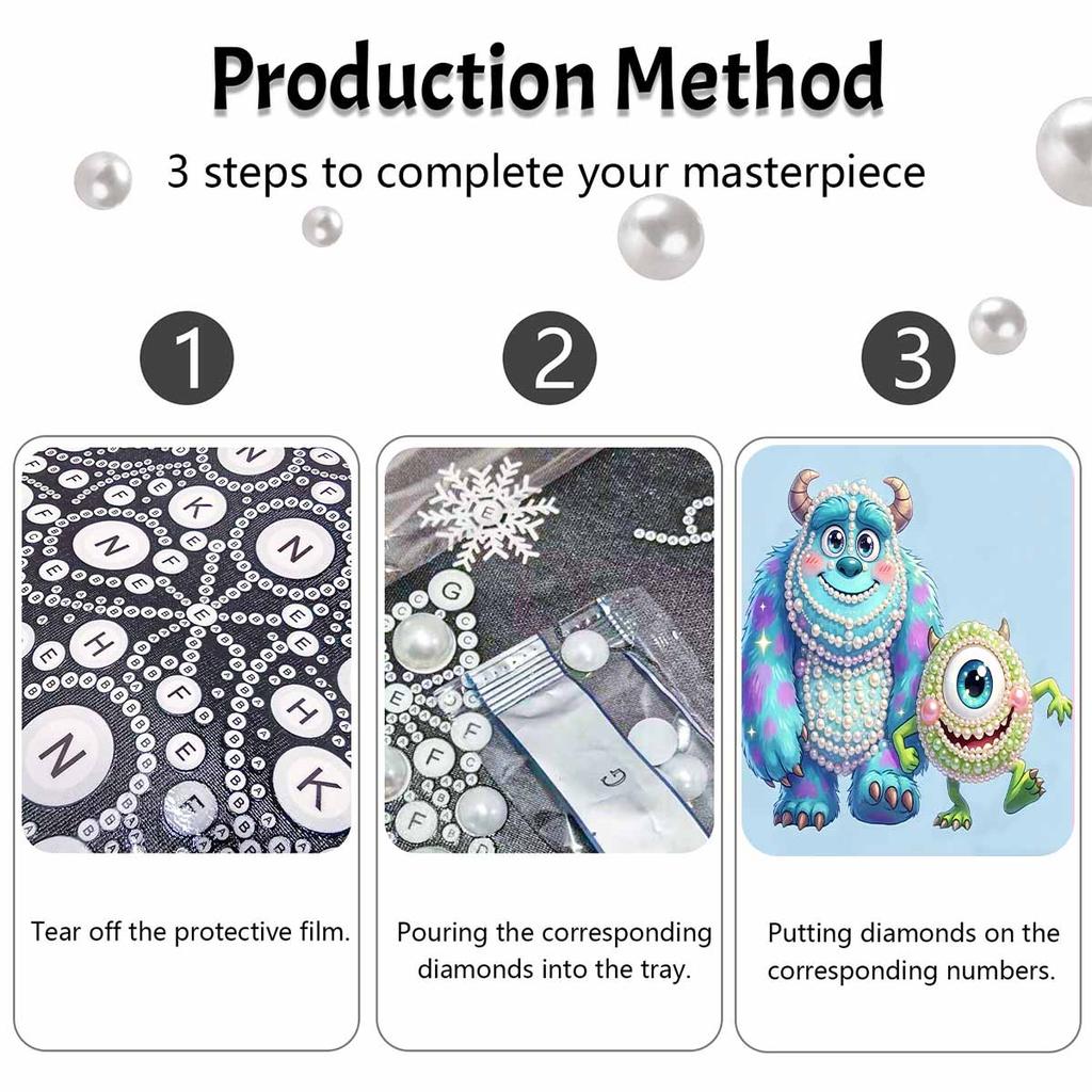 Disney DIY Pearl Painting Monsters, Inc. Decorative Painting Creative Ornaments Friends Gifts Desktop Furnishings Home Decoration