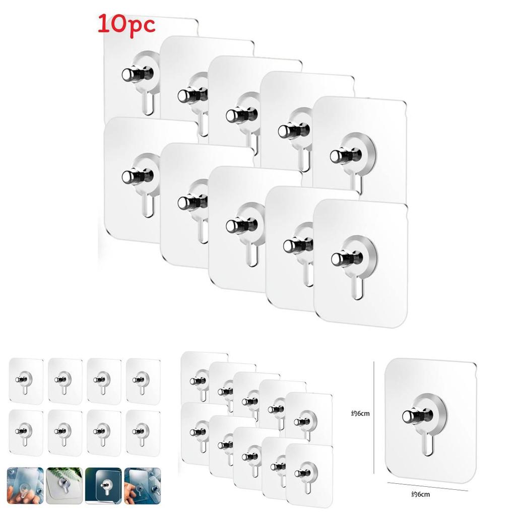 No Drill Sticky Hook Stainless Steel Strong Adhesive For Bathroom And Kitchen Use