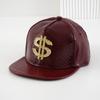 Beliebte Herren- und Damen-Flachkappen mit funkelnden Diamanten PU-Leder goldenes Logo glänzende Baseballkappen Street-Trend Party Bergsteigen