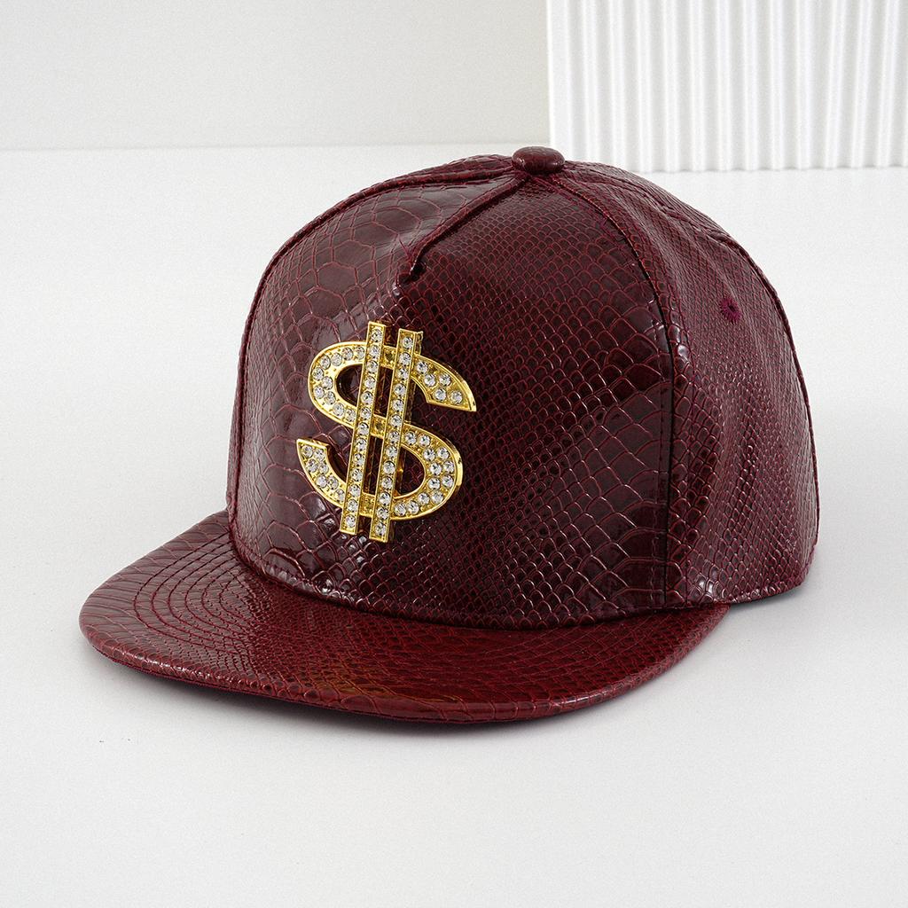 Beliebte Herren- und Damen-Flachkappen mit funkelnden Diamanten PU-Leder goldenes Logo glänzende Baseballkappen Street-Trend Party Bergsteigen