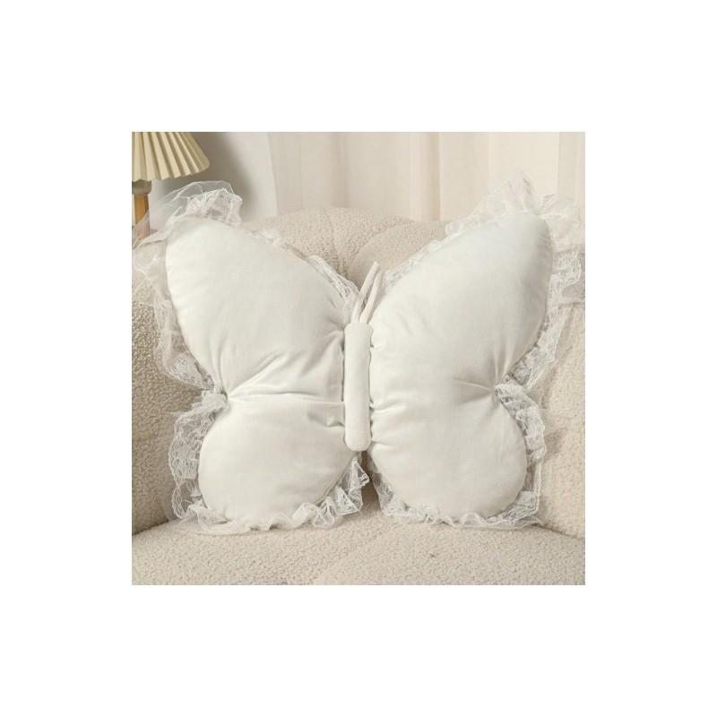 Modern Lace Butterfly Decorative Cushion With Pp Cotton For Bedroom And Office