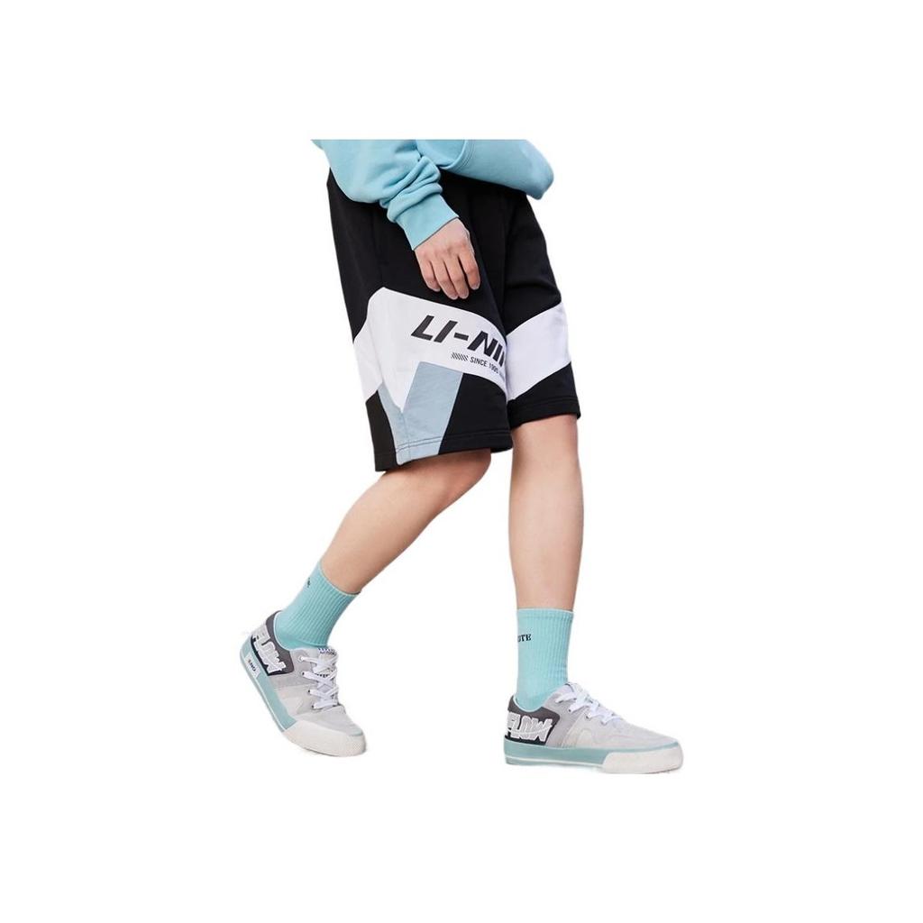 Li-Ning Sports Fashion Series Colorblock Casual Sports Shorts Men Bottoms Black AKSR569-5