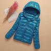 Clearance: Women's Large Hooded Thin Down Cotton Jacket - Short Style, Stand Collar