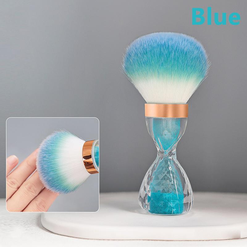 

1 шт. профессиональная кисть для дизайна ногтей в форме песочных часов для очистки пыли, кисть для макияжа, маникюрные аксессуары, оборудование, инструменты синий