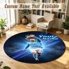 Round Rug Custom NameErling Haaland Pattern Non Slip Carpet Home Floor Decor
