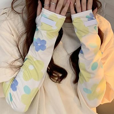 Sunscreen Ice Sleeves For Women Cute  Style Loose Gloves Ice Silk Sleeves