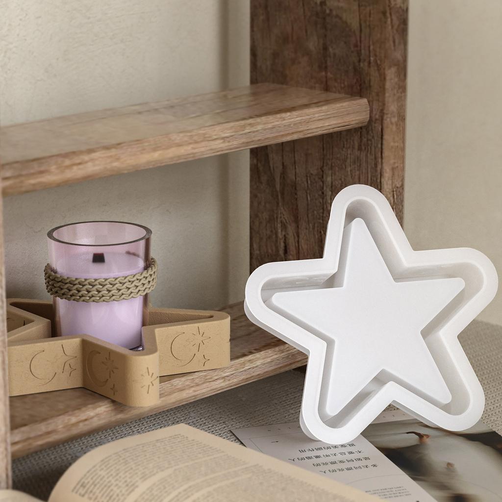 Flexible Sturdy Silicone Form for Crafting Unique Star and Moon Designs Home Storage Tray Solution Organization