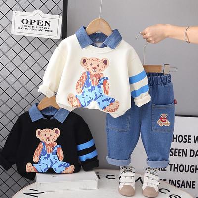 Herbst/Frühling Bär Casual Jungen Zwei-Stück Koreanische Anzug