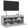 Wall Mounted TV Cabinet with RGB LED Lighting Concrete Grey 100 x 30 x 40 cm