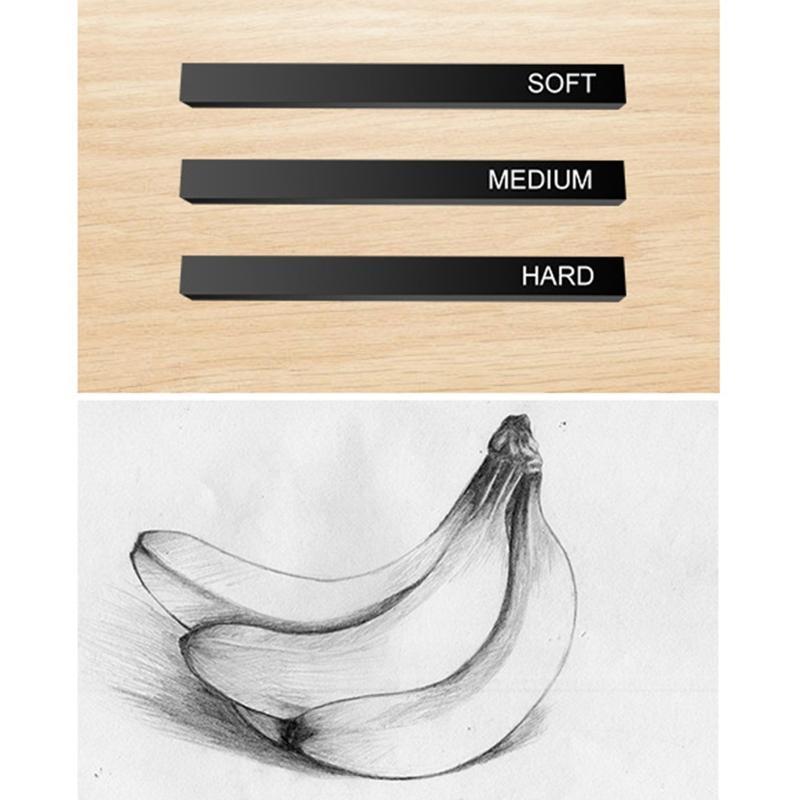 Square Sticks Black Pencil Compressed for Kids Beginners Art Students Amateurs Painter 2 Soft 2 2 Hard