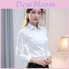 Womens Long Sleeve Business Shirt With Spliced Polyester For Office Work And Formal Wear