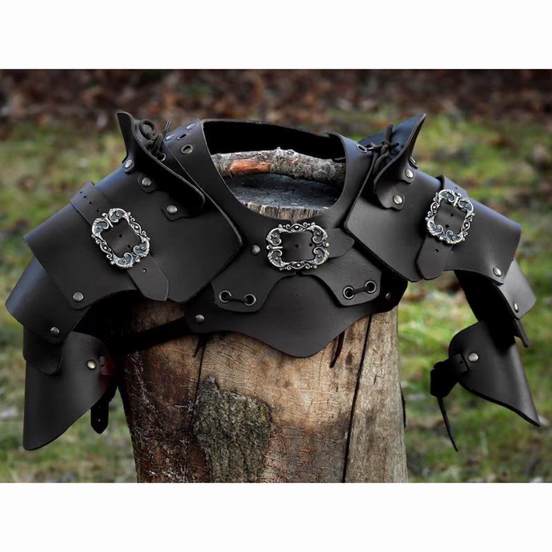 Medieval Viking Knight Pauldrons: Cosplay Halloween Shoulder Armor Prop