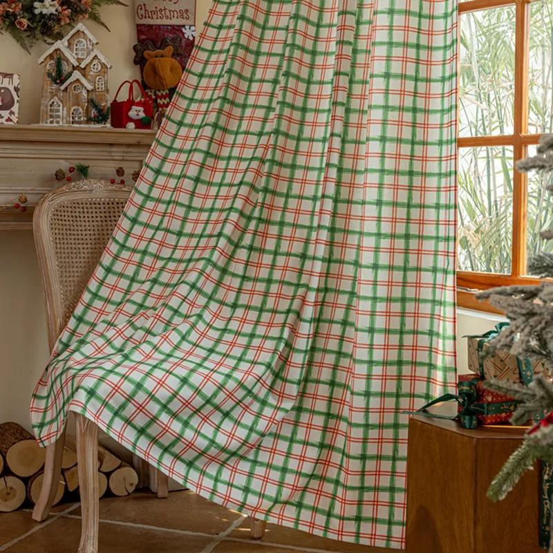 Panouri Cortină Bumbac In Conuri de Pin cu Ciucuri Verzi Izolate Termic Draperii de Fereastră Boho Decorațiuni de Crăciun pentru Living Dormitor