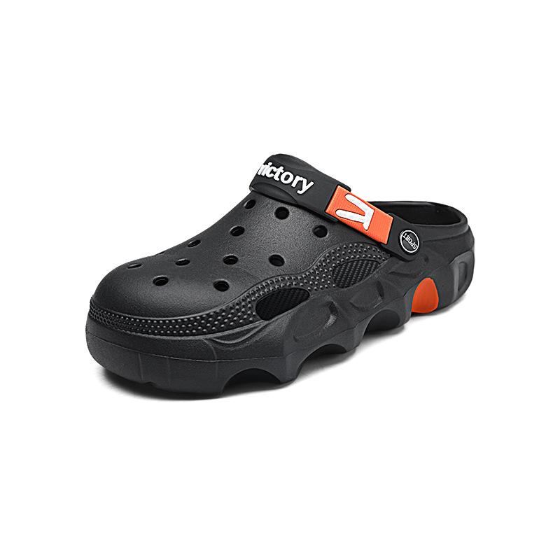 

Stepping On Shit Eva Hole Shoes с простой индивидуальностью и верхней одеждой Мужские тапочки Повседневная мода Пляжные сандалии Производитель 45 чёрный