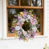 Delicate Violets Pink Blossoms Wreath Silk Flower Garlands Elegant Door Hanging Ornament Outdoor Garden Decoration