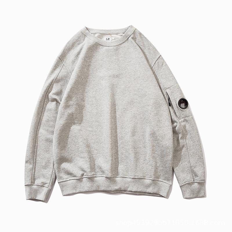 CP Modna Unisex Bluza z Kapturem Okrągłym Dekoltem i Wzorem z Soczewką - Jesień/Zima Jednolity Kolor, Zamek Błyskawiczny i Kieszeń.