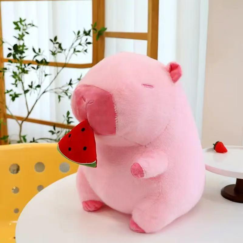 

Pink Watermelon-Eating Capybara Plush Doll – Stuffed Animal Birthday Gift for Kids 30cm