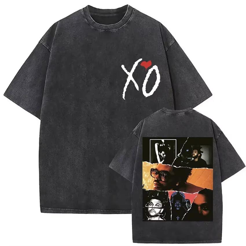 Rapper The Weeknd After Hours Til Dawn Tour With Playboi Carti 2026 Vintage Washed Graphic T Shirt Men Women Unisex Hip Hop Streetwear Tops