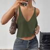 Sommer-Halstuch-Top mit tiefem V-Ausschnitt für Damen, kurzer Schnitt, durchsichtig, ärmellos, Unterhemd