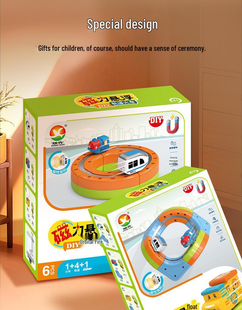Electric High-Speed Magnetic Train Set with 3D Track - DIY Educational Assembly Blocks for Kids