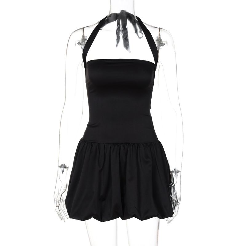 

Платье с облегающим лифом-бутоном и юбкой-бутоном, однотонное, облегающее, с лифом-бандо и бретелью-петлей на шее Black L