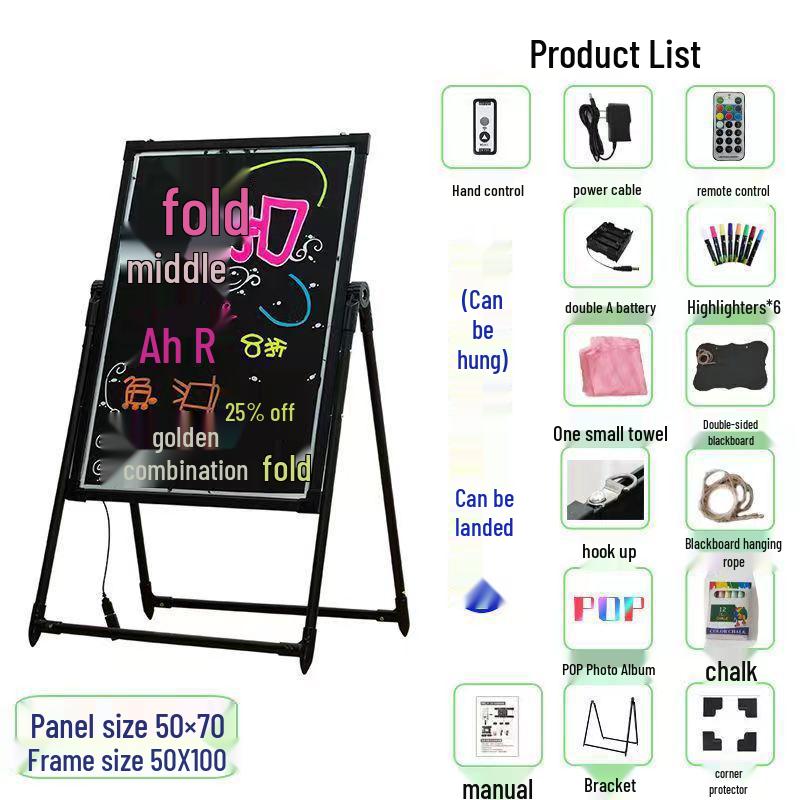 Lichtgevend Fluorescerend Displaybord: Ideaal voor kraampjes op de avondmarkt, winkels en Dream Chaser-advertenties.