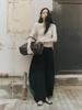 Hanke YU Black Irregular Diagonal-Cut Arc Half Skirt - Autumn/Winter Collection