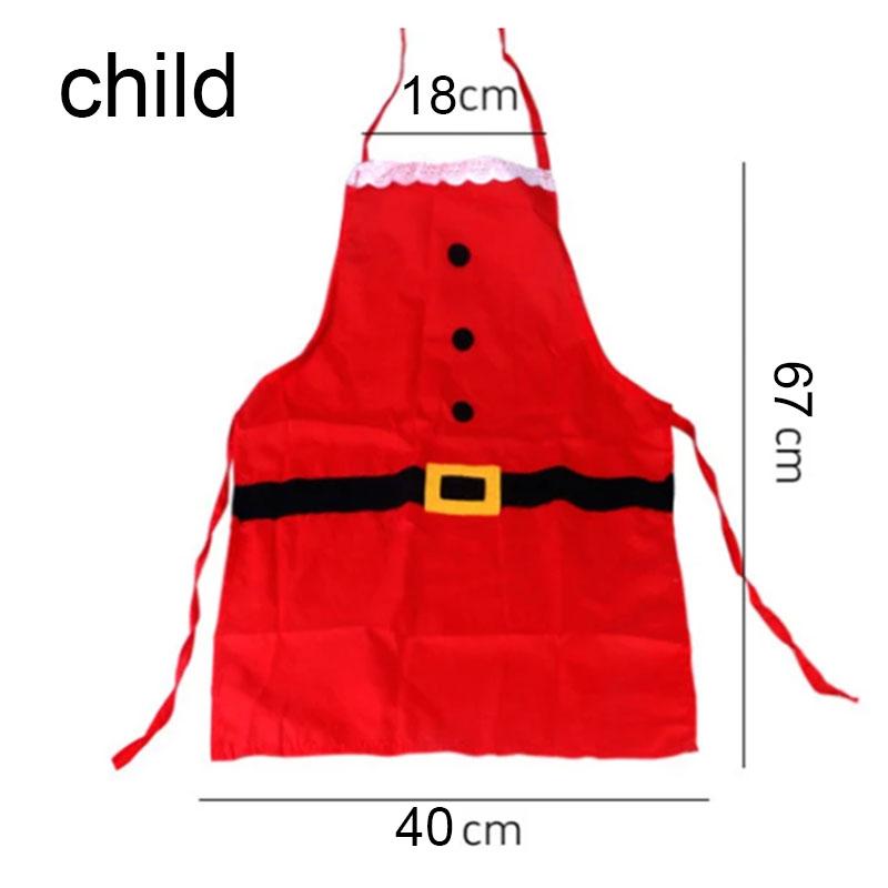 Red Merry Christmas Apron Christmas Apron and Hat Set for Women Girls Cake Kitchen Cook Apron for Mother s New Year Gift Unisex 1PCS