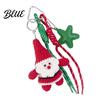 Santa Claus Bag Charm Christmas Charm Crochet Keychain Pendant with Knitted Holiday Embellishments Faux Leather Star Xmas Hanging Decor for