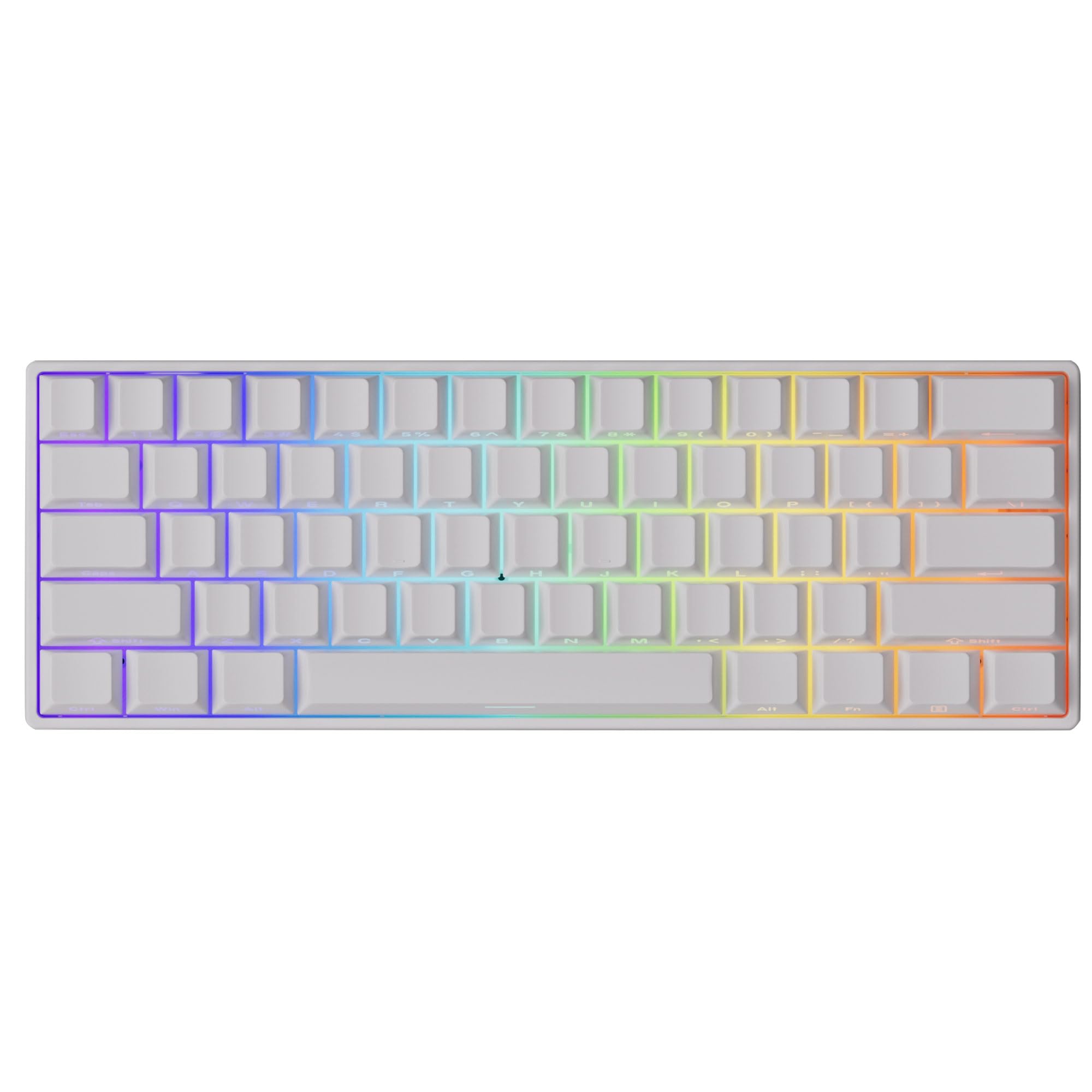 

MonsGeek FUN60 Pro SP Wireless Gaming Keyboard with HE Rapid Akko Glare Magnetic English Side Wired Hot SnapKeys White Sensor, 0.01mm Trigger, білий